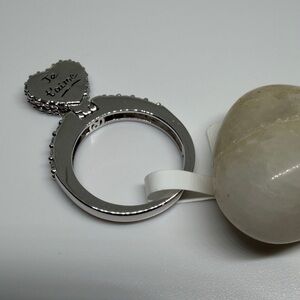 RING-See video for full effect. Elegant Sterling Silver Heart Dangling Ring NWT